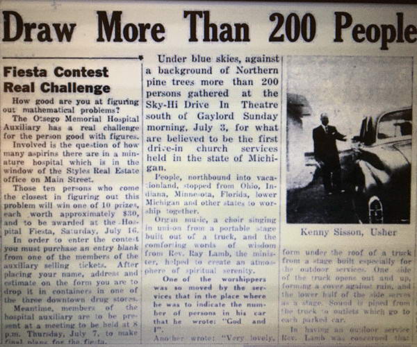 Sky-Hi Drive-In Theatre - 1955 Article